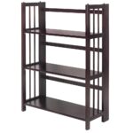 Casual Home 3 Shelf Folding Stackable Bookcase, 27.5" Wide, Espresso