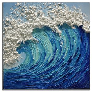 Cenoi Art 24x24inch Landscape Living Room Wall Art Abstract Art Ocean Wave Paintings HandPainted Texture Ocean Wave 3D Oil PaintingHome DecorationCanvas Wall Art Paintings