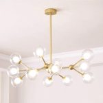 Chandelier,Gold Light Fixture for Bedroom,12-Light Ceiling Light Fixture for Dining Room,Living Room,Kitchen