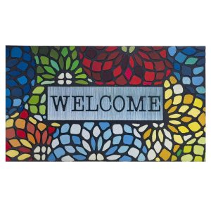 CHICHIC Colorful Welcome Door Mat, Welcome Mat 18x 30 Inch Front Door Mat Outdoors for Home Entrance Outdoors Mat for Outside Entry Way Doormat, Heavy Duty Non Slip Rubber Back...