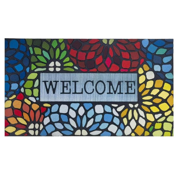 CHICHIC Colorful Welcome Door Mat, Welcome Mat 18x 30 Inch Front Door Mat Outdoors for Home Entrance Outdoors Mat for Outside Entry Way Doormat, Heavy Duty Non Slip Rubber Back...