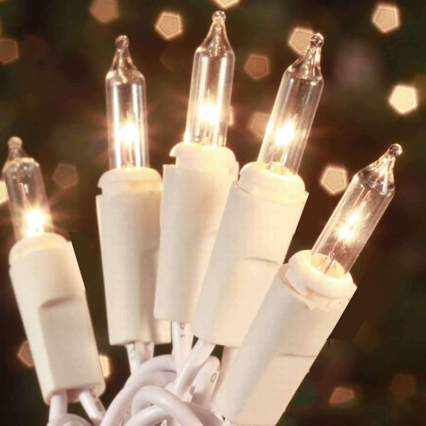 Christmas Lights 100 Count Mini Clear Lights 21ft White Wire Christmas Tree String Lights Set for Outdoor Indoor Christmas Decorations Wedding Decorations Valentines Day...