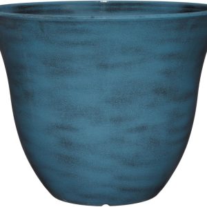 Classic Home and Garden Honeysuckle Resin Flower Pot Planter, Blue Jean, 15"