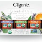 Cliganic Organic Essential Oils Set (Top 5 x 15ml) - 100% Pure Natural - Aromatherapy, Candle Making - Peppermint, Lavender, Eucalyptus, Lemongrass & Orange