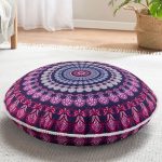 Codi 32 Inch Round Floor Pillow, Large Meditation Pouf Cushion , Memory Foam Stuffer Circle Throw Pillows - (Purple Orchid, 1 Count (Pack of 1))