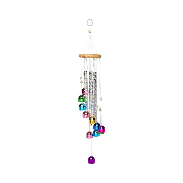 Colorful Wind Chimes for Outside with 4 Aluminum Tubes Comes with 11 Bells for Home Garden Yard Patio Decor