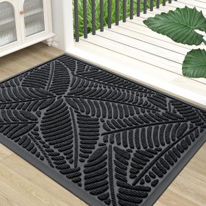 Colorxy Waterproof Doormat, Sturdy Natural Rubber Front Indoor Mat, Non Slip Low Profile Indoor Outdoor Door Mat, Stain and Fade Resistant Floor Mat, Easy Clean Patio Entrance...