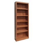 Concepts In Wood 84" Traditional Wood Bookcase with 4 Adjustable Shelves & 2 Fixed Shelves, Assembly Required, for Laundry/Bedroom/Kitchen/Garage/Office, in Dry Oak Finish