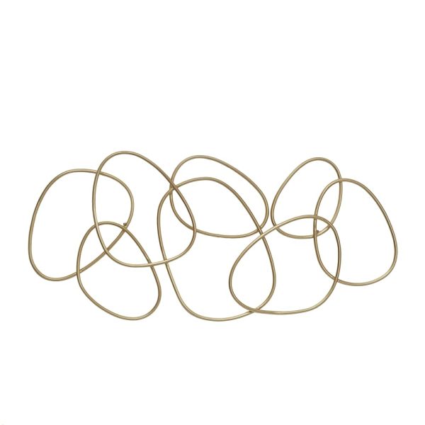 CosmoLiving by Cosmopolitan Metal Abstract Home Wall Decor Interlocking Rings Wall Sculpture, Wall Art 43" x 1" x 22", Gold