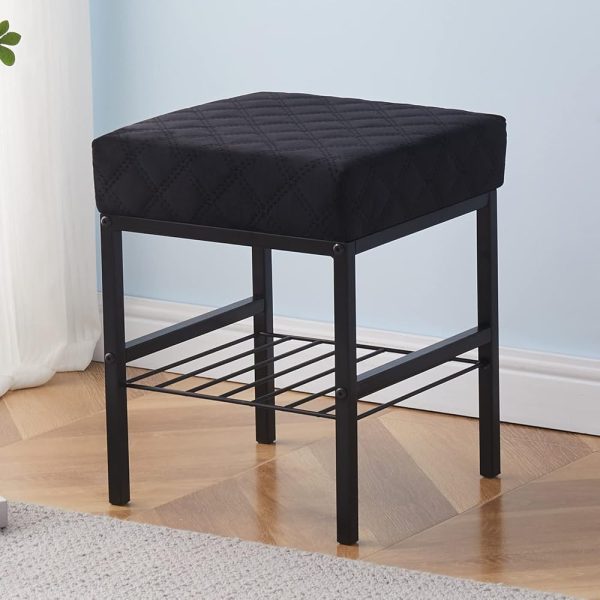 Cpintltr Multifunctional Vanity Stools Velvet Footstool Ottoman Shoe Changing Stool Makeup Stool Footrest Vanity Stool Small Footstool Pouf Ottoman Ottoman Stool for Makeup Room...