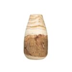 Creative Co-Op 13" H Carved Paulownia Wood Live Edge (Each one Will Vary) Vase, 12.5", Brown