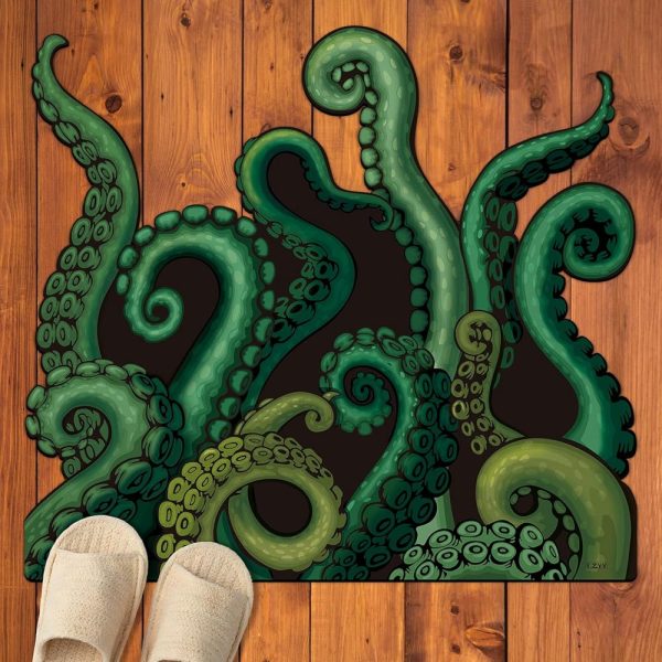 CZYY Cthulhu Tentacles Bath Mat Microfiber Water Absorbent Octopus Rug Anti-Slip Backing 27.5"x23.6" - Unique Gift & Decor for Tabletop RPG Gamers, HP Lovecraft Fans and...