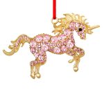 D24TIME Unicorn Christmas Ornaments 2023 Metal Pink Unicorn Christmas Tree Hanging Ornaments Christmas Keepsake Gifts for Women Girls Kids Xmas Unicorn Ornaments Christmas...