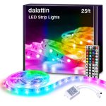 dalattin Led Lights for Bedroom 25ft RGB 5050 Led Strip Lights Color Changing Kit with 44 Keys Remote Controller and 12V Power Supply Led Light Strips Indoor Decoration,Easter...