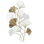 Deco 79 Metal Leaf Home Wall Decor Wall Sculpture with White Accents, Wall Art 25" x 2" x 40", Gold