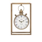 Deco 79 Metal Standing Stopwatch Clock, 9" x 4" x 13", Bronze