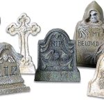 Department 56 Halloween Accessories for Village Collections Tombstones Figurine Set, Multiple Sizes, Multicolor