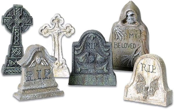 Department 56 Halloween Accessories for Village Collections Tombstones Figurine Set, Multiple Sizes, Multicolor