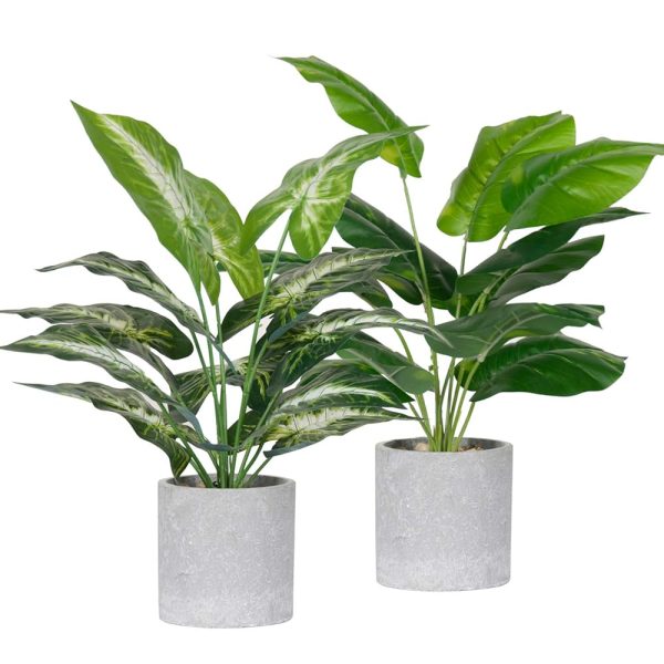 Der Rose 2 Pack Fake Plants Artificial Potted Faux Plants for Office Desk Home Farmhouse Decor