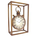 Design Toscano Industrial Age Mantel Clock, 13 Inch, Metalware, Brass