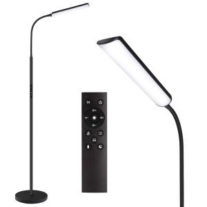 Dimunt LED Floor Lamp, Bright 15W Floor Lamps for Living Room with 1H Timer, Stepless Adjustable 3000K-6000K Colors & Brightness Standing Lamp with Remote & Touch Control...