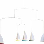 Dinghy Regatta/5 Hanging Mobile - 26 Inches Beech Wood - Handmade in Denmark by Flensted