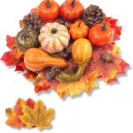 DomeStar 50 PCS Thanksgiving Artificial Pumpkins and Gourds Set Fall Decorations for Home, 8 PCS Fake Pumpkins, 12 PCS Pinecones and Acorns, 30 PCS Fake Maple Leaves Fall...