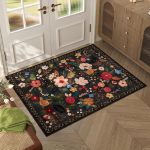 Door Mat Indoor Entrance 2x3 Rug Machine Washable Boho Floral Small Area Rug Non-Slip Low Pile Throw Rugs for Entryway, Kitchen, Front Door Indoor Entrance, Entry, Kids Room...