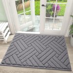 Door Mat Indoor, Non-Slip Rubber Backing Entry Rug & Door Mats, Low-Profile Entryway Rugs, Absorbent Resist Dirt Doormats Machine Washable Inside Floor Door mat,Grey 20"x31.5"