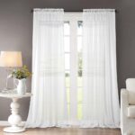 Dreaming Casa Solid Sheer Curtains Draperies White Rod Pocket 2 Panels 52" W x 96" L