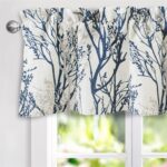 DriftAway Tree Branch Linen Lined Valance Double Layer Thermal Insulated Room Darkening Blackout Valances 3 Inch Rod Pocket Short Window Valance for Living Room Bathroom 52 Inch...