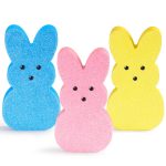 Easter Decor, 3 Pcs Glittery Easter Wooden Signs for Tiered Tray/Mantel/Table Decorations, Style of Peeps with 3D Eyes