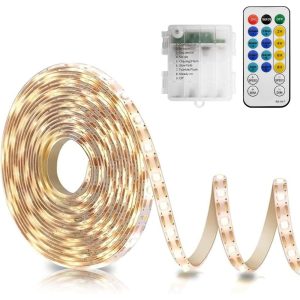 echosari Strip Lights Battery Operated, 16.5Ft 150 LED 2835 SMD Closet Strip Lights with Remote for Bedroom, Kitchen, Cabinet Décor (Warm White)