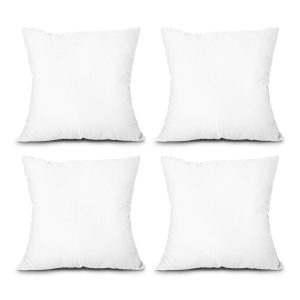 EDOW Throw Pillow Inserts, Set of 4 Lightweight Down Alternative Polyester Pillow, Couch Cushion, Sham Stuffer, Machine Washable. (White, 18x18)