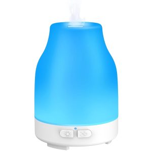 Essential Oil Diffuser, 110ml Colorful Aromatherapy Diffuser with 8 Colors Lights, Adjustable Mist Mode, Waterless Auto Off, Stocking Stuffers for Women, Adults