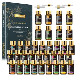 Essential Oil Set, 35PCS Premium Essential Oils Kit, 5ML Essential Oils Fragrance Oil Scent for DIY Candle and Soap Making