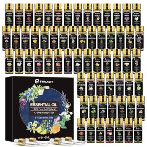 Essential Oil Set 64 Pack - Essential Oils Kit-Fragrance Oils for Diffuser, Humidifier, Massage,Soap, Candle Making (0.17oz)