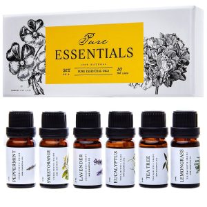 Essential Oils by Pure Essentials 100% Pure Oils kit- Top 6 Aromatherapy Oils Gift Set-6 Pack, 10Ml