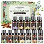 Essential Oils Set - 12 Pcs Aromatherapy Essential Oil Kit for Diffuser, Humidifier, Aromatherapy, Massage, Soap, Candle Making (5mL)