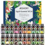 Essential Oils Set, 20x10ml Aromatherapy Essential Oil Kit for Diffuser, Humidifier, Massage, Skin & Hair Care - Lavender, Eucalyptus, Tea Tree, Sweet Orange, Lemongrass and...