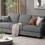 Fadware 89 Inch Couch, 3 Seater Couches with Deep Seats, Modern Grey Loveseat 3-Seat Sofa Couches for Living Room Apartment Lounge, Detachable Sofa Cover/Easy to Install