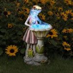 Fairy Garden Statue, Solar Garden Angel Figurine Outdoor Decoration Waterproof Resin Garden Sculpture for Patio Yard Lawn Porch Art Decoration Ornament Housewarming Christmas...