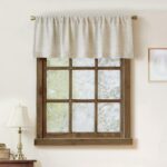 Faux Linen Valance for Windows Kitchen Living Room Valances Rod Pocket Farmhouse Country Rustic Bathroom Small Window Treatment (54x15 inch, Natural)