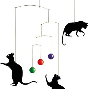 Feline Fun Hanging Mobile - 22 Inches - High Quality Plastic - Handmade in Denmark by Flensted