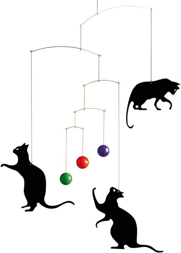 Feline Fun Hanging Mobile - 22 Inches - High Quality Plastic - Handmade in Denmark by Flensted