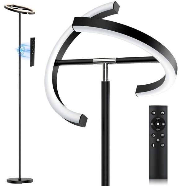 Floor Lamps for Living Room,SIBRILLE Modern Stepless Dimmable Standing Lamp 3000-6000K,22W LED Rotatable Reading Standing Light,Touch&Remote Control Uplighter Floor Lamp for...