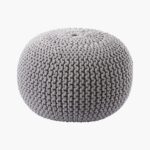 FRELISH DECOR Round Pouf Ottoman Hand Knitted 100% Cotton Pouf Foot Stool - Knitted Bean Bag -Floor Chair for Living Room Bedroom - Foot Rest for Couch (20 Diameter x 14 Height)...