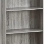 Furinno Basic 3-Tier Bookcase Storage Shelves, French Oak Grey