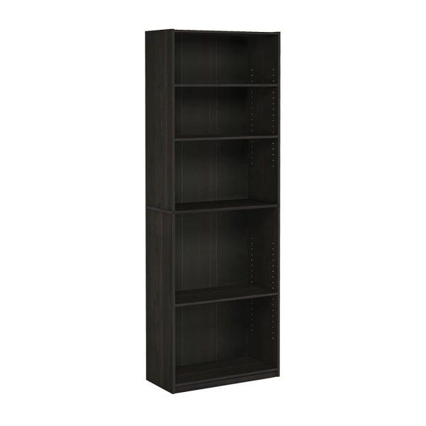 FURINNO JAYA Simply Home 5-Shelf Bookcase, 5-Tier, Espresso