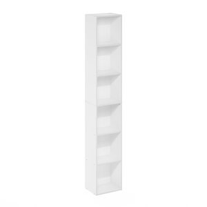 Furinno Luder 6-Tier Open Shelf Bookcase, White